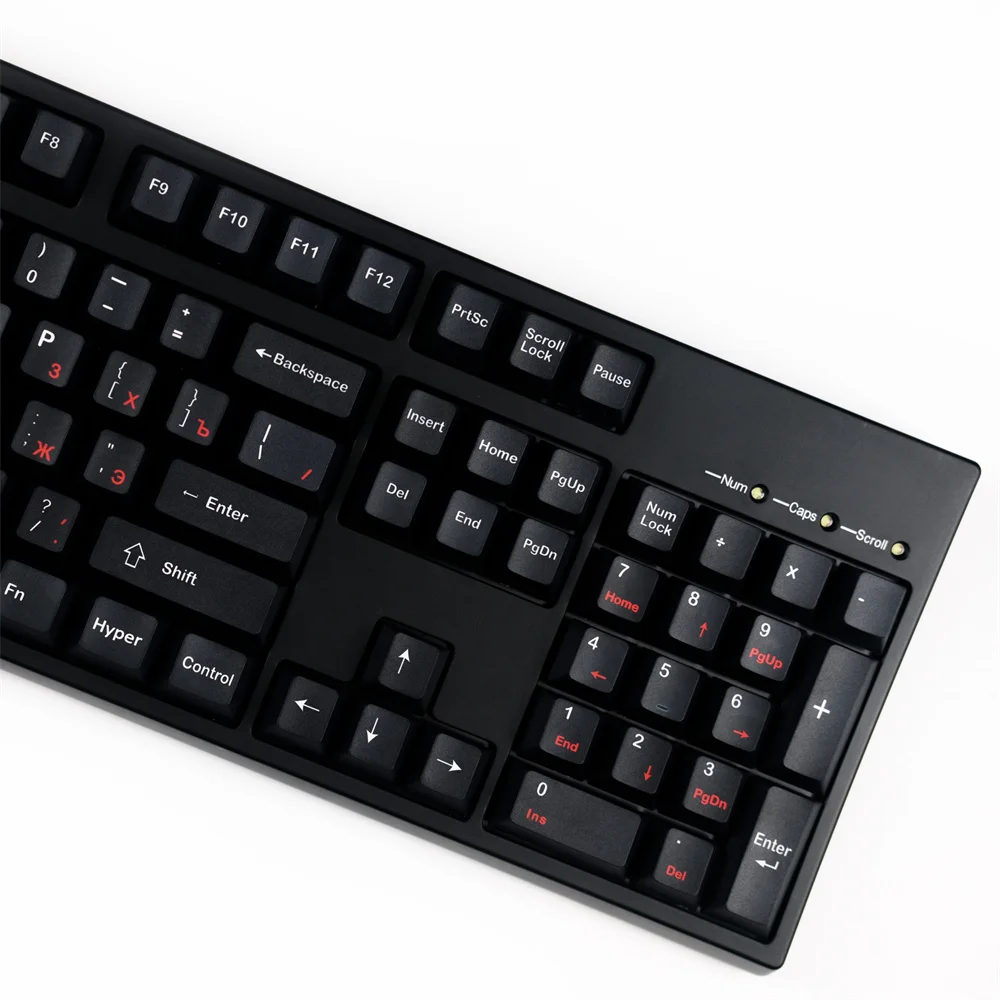 128 Keys Black Russian Keycaps PBT DYE-Sublimation Key Cap Cherry Profile  For MX Switch Mechanical Keyboards