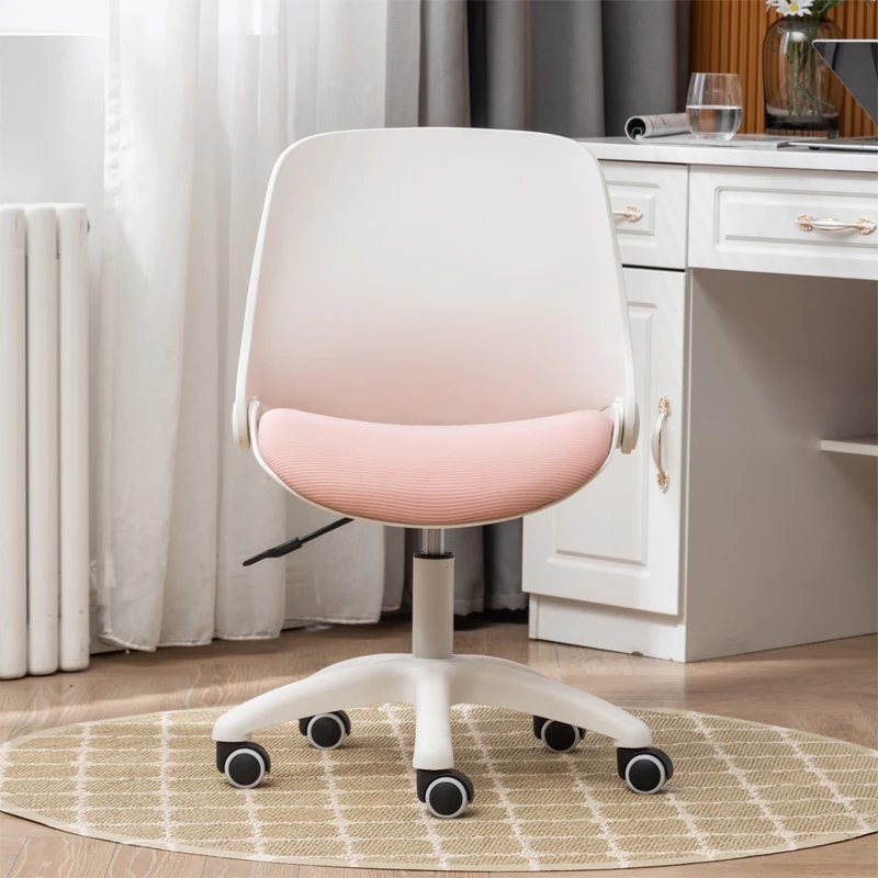 90° Foldable Flip Back Gaming Chair Lightweight Office Computer Chair for Home Bedroom Study Lift Design Make-up Chair