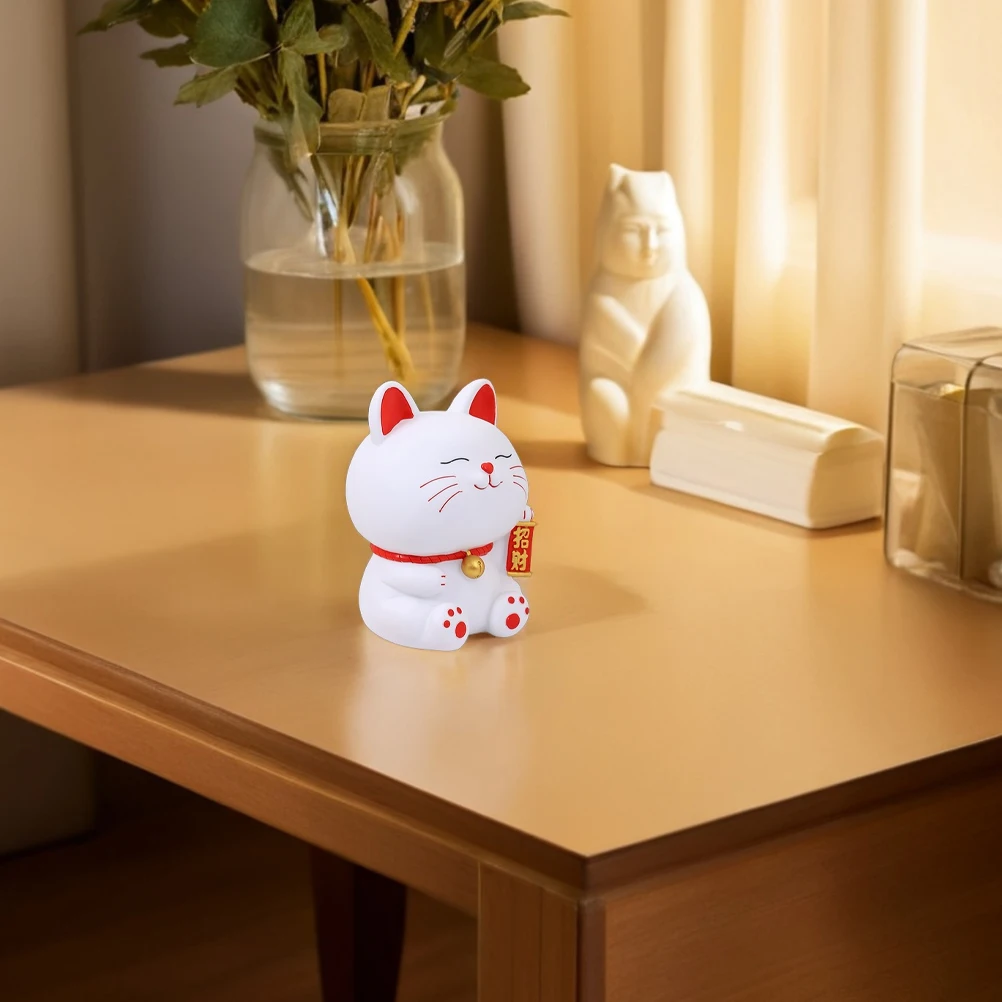 

Lucky Cat Piggy Bank Cute Cartoon Money Feng Shui Maneki Neko White Creative Decor Child