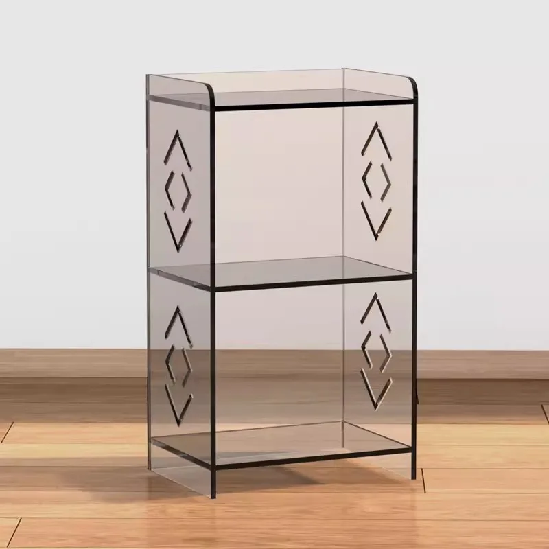 خزانة نافذة الخليج زاوية صغيرة لغرفة النوم وطاولة بجانب السرير وصندوق تخزين فاخر وخزانة عرض أكريليك بطبقة مزدوجة