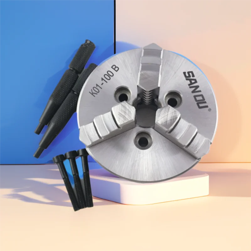 3 Jaw Lathe Chuck 100mm SANOU Brand Mini Wood Lathe Chuck Self-Centering Chuck K01-100B For Mini Wood Lathe