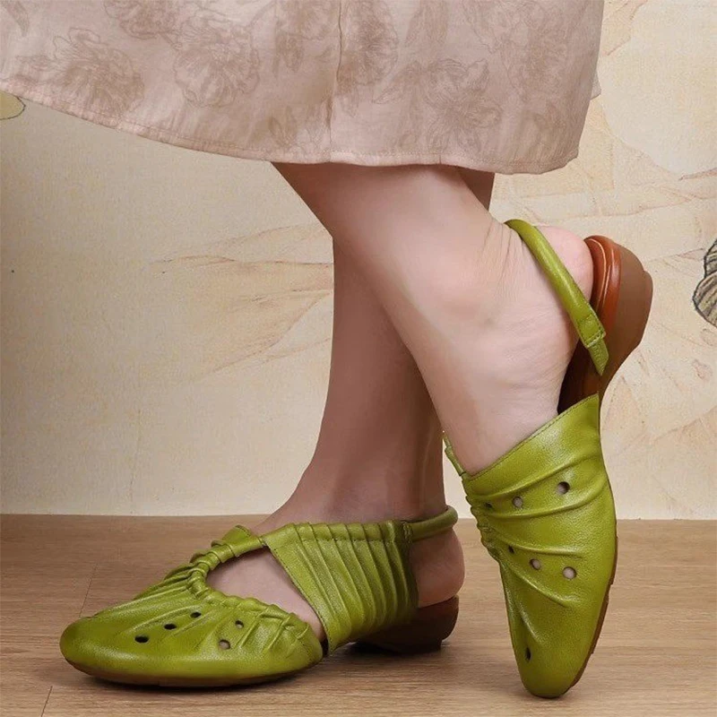 

Hollow Women Sandals Heels Shoes Woman Slippers Summer 2025 Designer Casual Shoes Walking Dress Slingback Flip Flops De Mujer