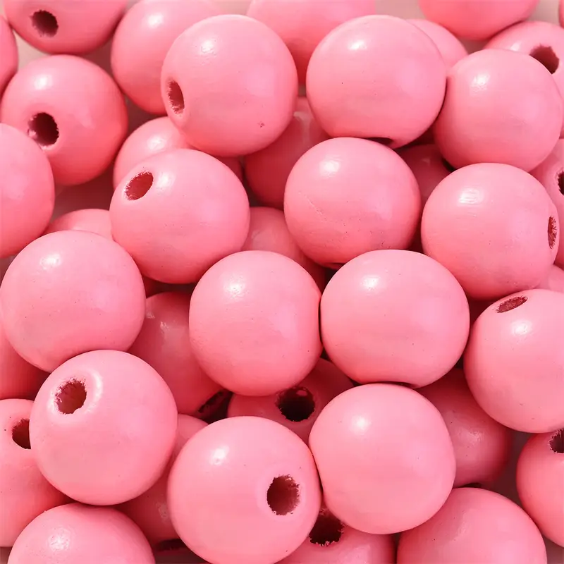 50Pcs 16mm Colorful Wooden Beads Round Straight Hole Loose Spacer Beads For Diy Bracelets Necklaces Jewelry Accessories - Image 9