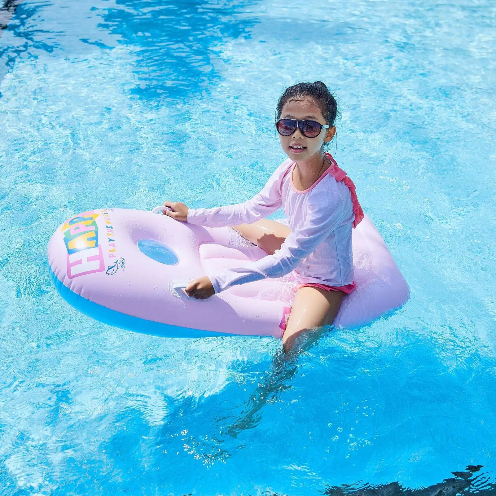 

Youth swimming inflatable floating board with handle surfboard, summer swimming equipment suitable for swimming training