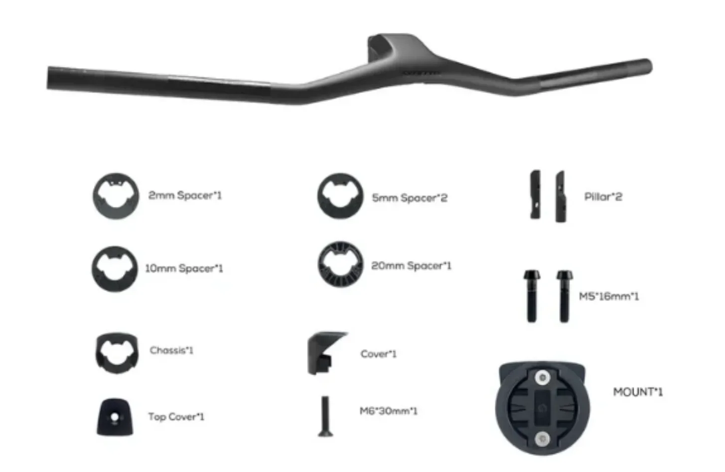 SYNCROS FRASER IC SL WC for Road Bike, Full Carbon Fibre, Integrated Cockpit, MTB Handlebars, Titanium Screws,-40 °