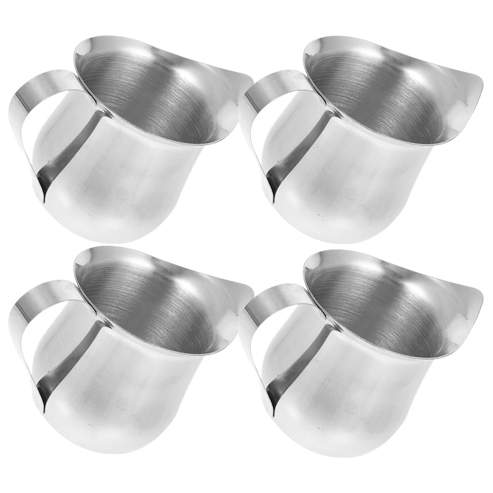 

4Pcs Stainless Steel Pitcher Small Espresso Cup Multi-Functional Creative Design for Coffee Home Office Use