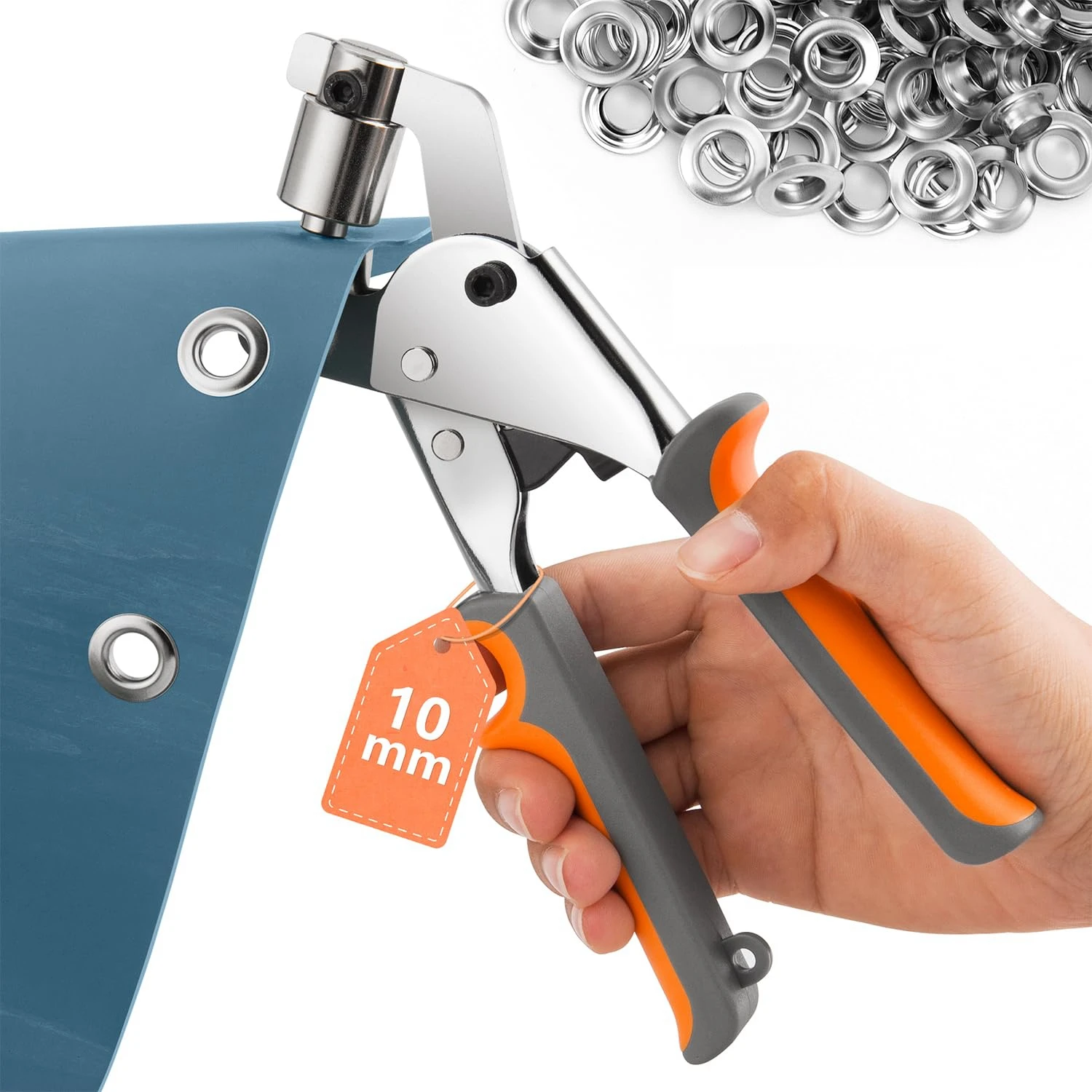 6mm 10mm Grommet Pliers Kit Tools Handheld Hand Press Metal Eyelet Hole Punch Plier for Leather Canvas Clothing DIY Tarp Ring