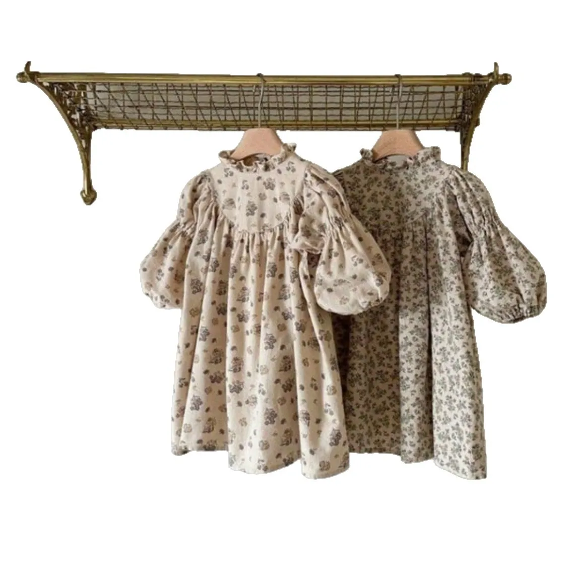 فستان أطفال ربيعي جديد لعام 2026 للفتيات الصغيرات فساتين أميرات بأكمام طويلة وطبعة زهور لطيفة