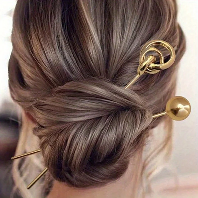 

2-piece Elegant Geometric Metal Hairpin-ladies Multifunctional Hair Styling Accessories, Suitable for Parties, Hair Accessories.