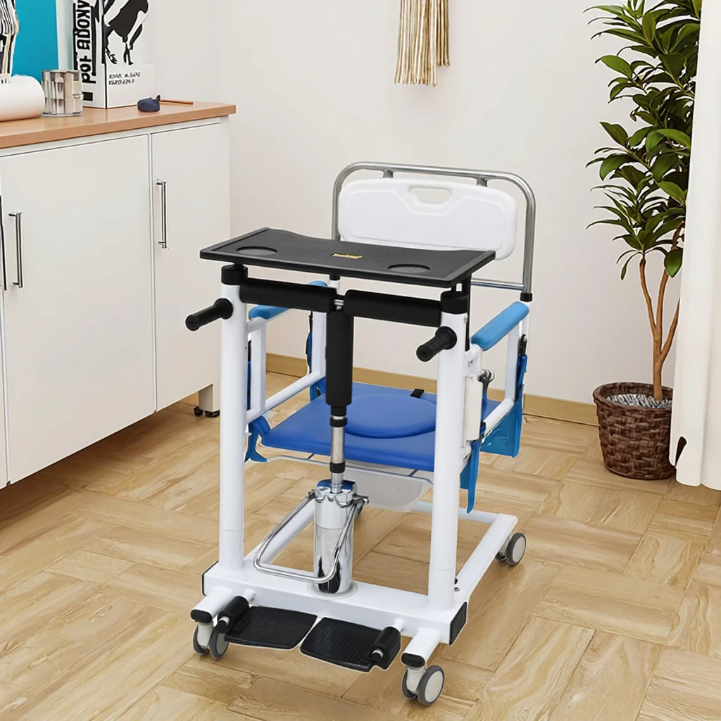 Chaise de transfert de levage de Patient hydraulique avec Commode de transfert de lit à chaise/Machine de changement de vitesse pour personnes âgées handicapées