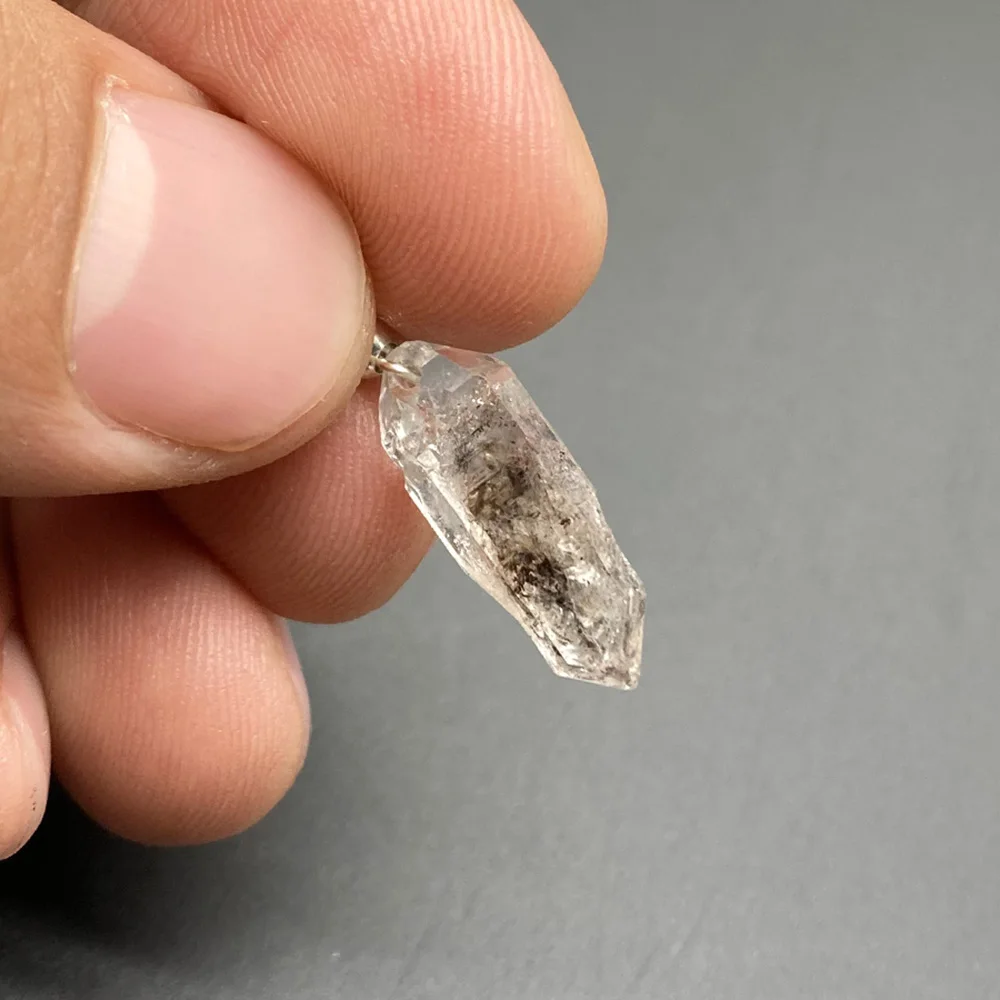 1 Stück natürlicher Herkimer-Diamant, doppelt abgeschlossen, roher Kristall, Energie, echter Edelstein für DIY-Geschenkheilung – Detail 5