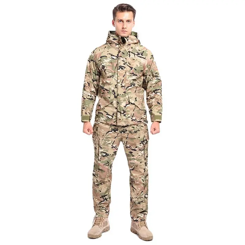 

Winter Men's Detachable Fleece Lining Thermal Hunting Suit Outdoor WindProof Waterproof Camouflage G8 Tactical Jacket Pants