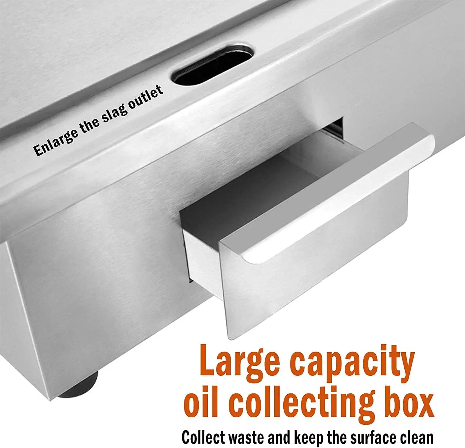 Electric Countertop Griddle Stainless Steel BBQ Flat Top Grill Hot Plate, Adjustable Thermostatic Control 122°F-572°F, Stainless