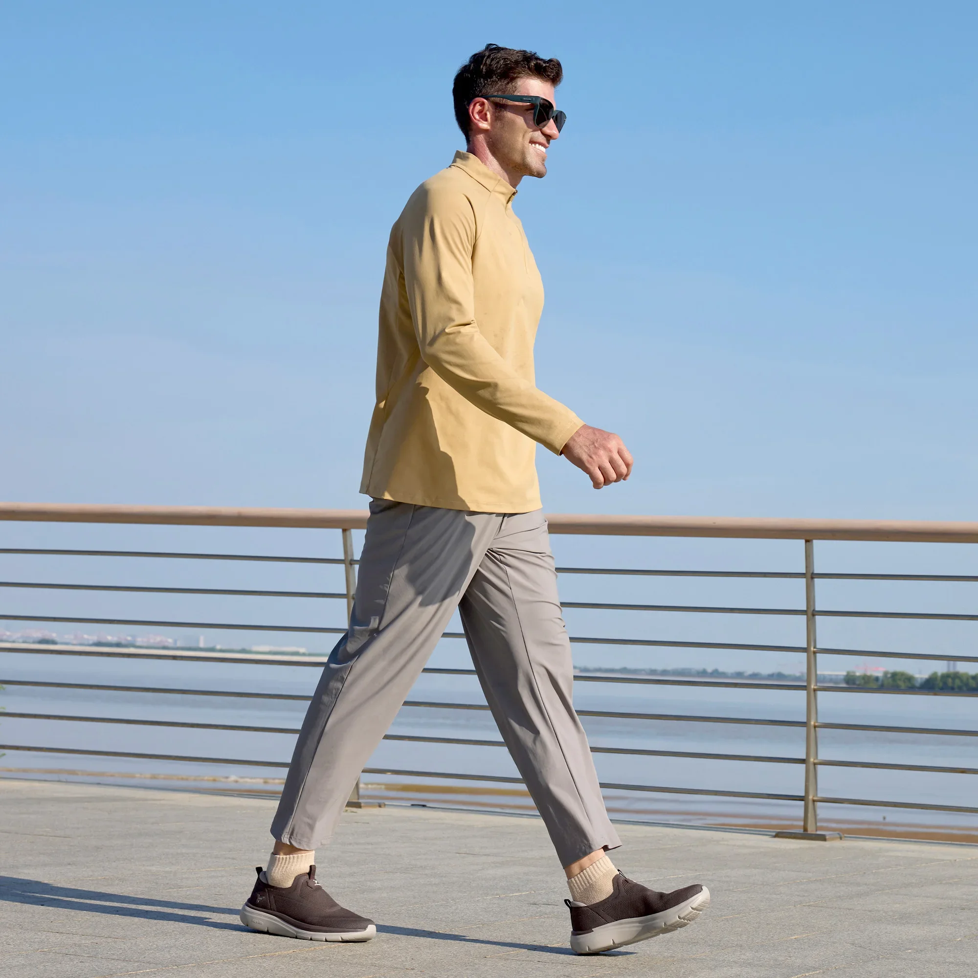 Fitington Herren-Wanderschuhe mit breiter Zehenbox, Slip-On-Freizeitschuhe, bequem, atmungsaktiv, dicke Sohle, Sneaker, Fußgewölbeunterstützung, für breite Füße – Detail 11