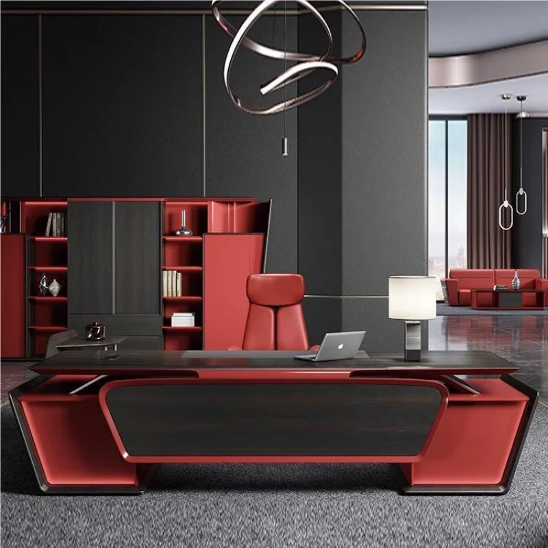 Office minimalist  chairman large class desk and chair combination