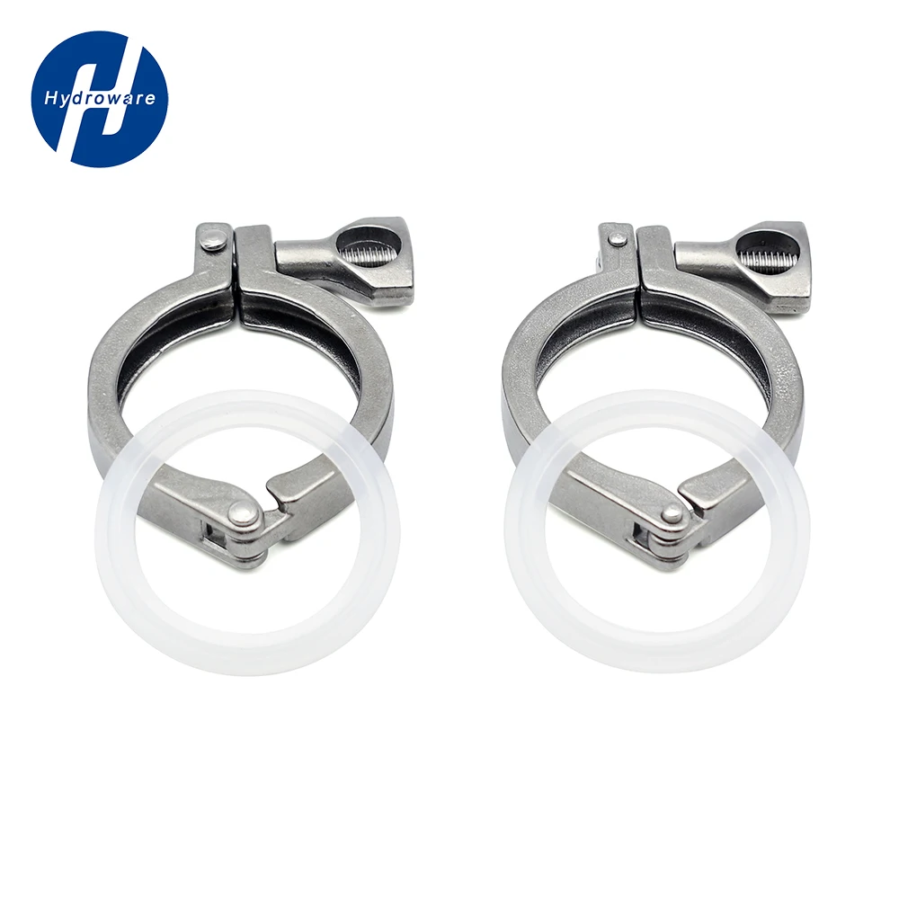 0.5 "1.5" 2 "3" 4 "50.5mm25.4mm34mm64mm91mm119mm SS304 الفولاذ المقاوم للصدأ الصحي ثلاثي الطويق المشابك البرسيم ، مع حشية السيليكون