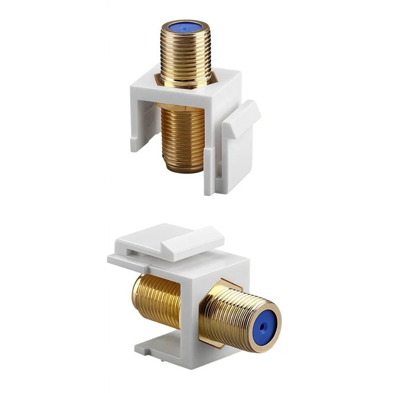 Fully copper plated gold-beat F-headed axis connector keystonejack mother-to-mate connector F-headed dual-connector