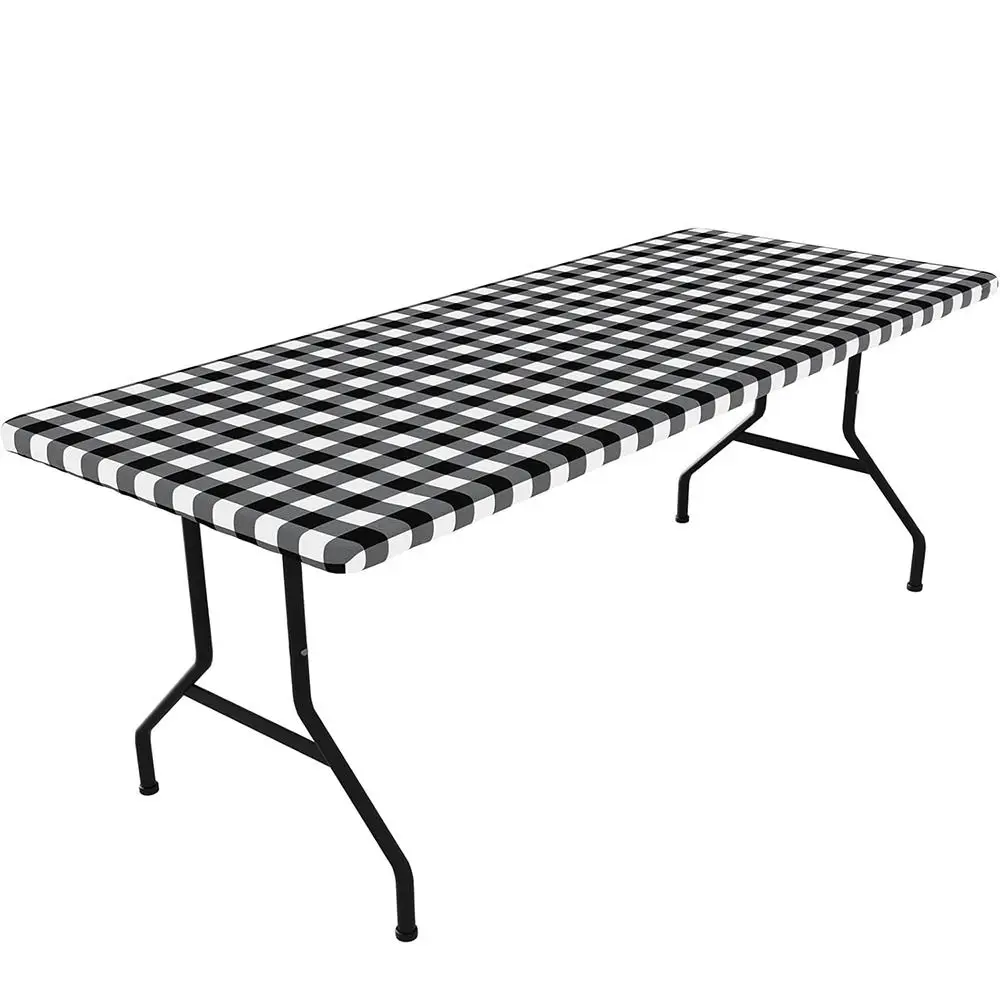 Neue 30x72 Zoll Spandex-Tischdecke 6FT Rechteckig Wasserdicht Passgenaue Tischabdeckung Ölbeständige Stretch-Tischdecke für den Hausgebrauch