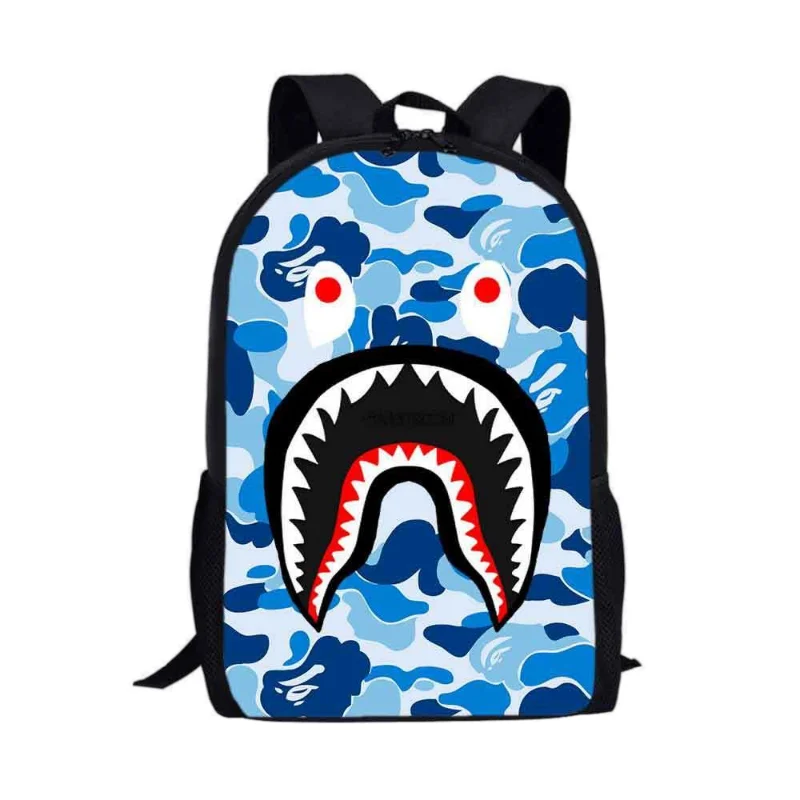 Camouflage shark elementary school schoolbag large-capacity kindergarten backpack