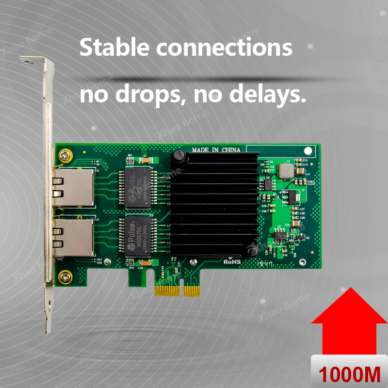PCI Express X1 Ke Dual RJ45 NIC 2Port Kartu Jaringan I350-T2 I350AM2 Chip 10/100/1000Mbps Gigabit Ethernet Kartu Lan untuk PC Desktop