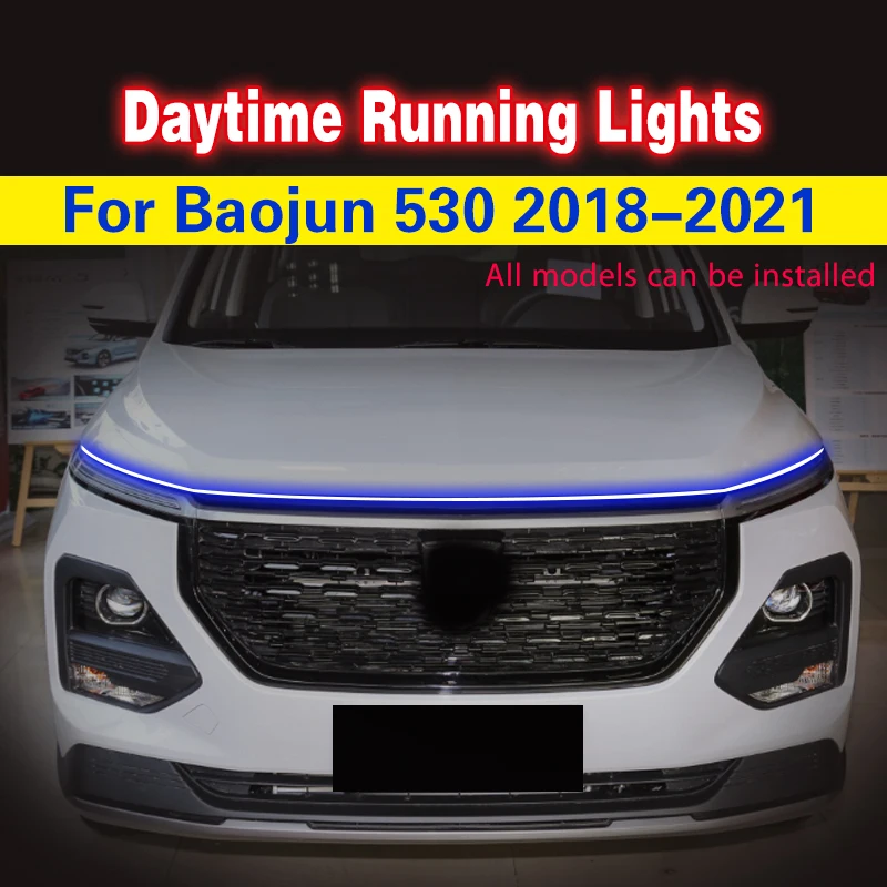 LED Day Light DRL For Baojun 530 2018-2021 Car Daytime Running Light Fog Lamp 12V Universal Car Decorative Atmosphere Lamps DRL