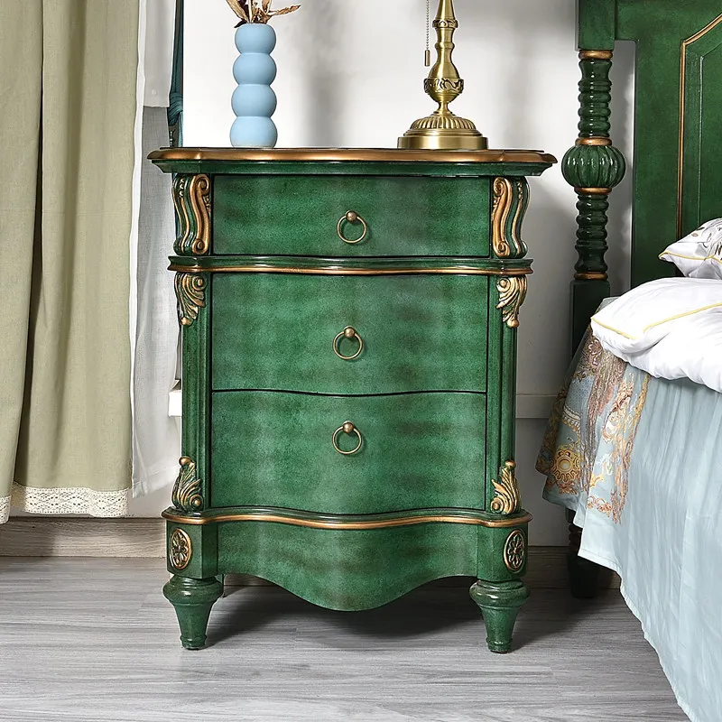 

Classic Rustic Retro Nightstands Dressers Trendy Bedside Bedroom Nightstands Safe Vintage Storage Mesita Para Cama Furniture