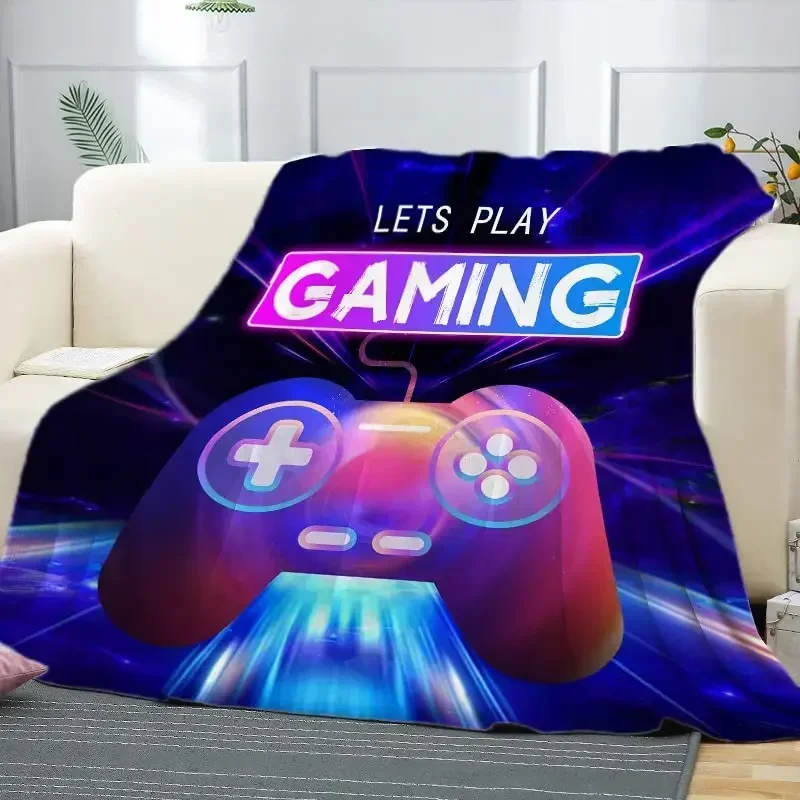 3D Game Controller Theme Blanket Soft Warm Print Throw Black Blanket for Men Boys Adult Birthday Gifts for Sofa Chair Bed Office