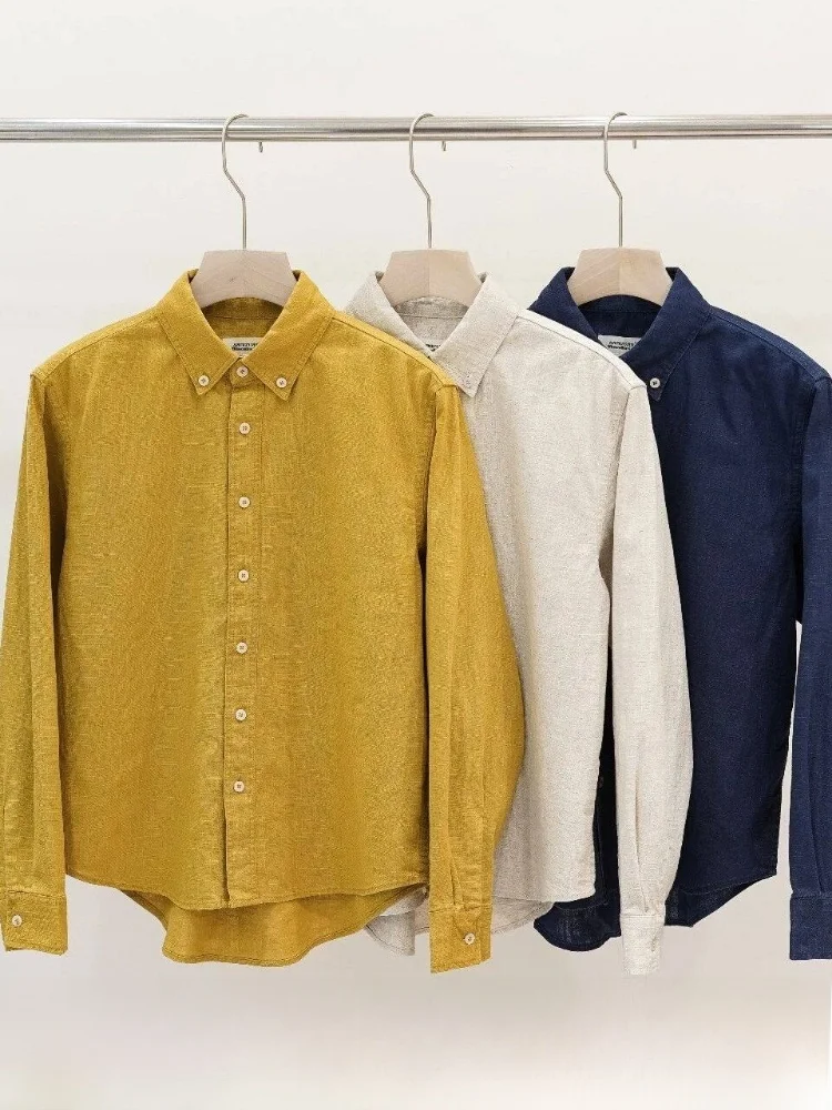 

Retro Artistic Style Men's Long Sleeve Shirt Comfortable Breathable Casual Fashion Cotton Linen Blend Spring Summer Trendy