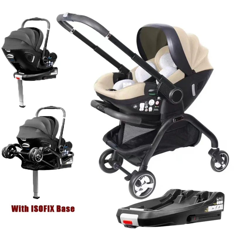 

2025 New Model 4-in-1 Baby Stroller with ISOFIX Base, Child Car Seat, Deluxe Portable and Lightweight Newborn Stroller