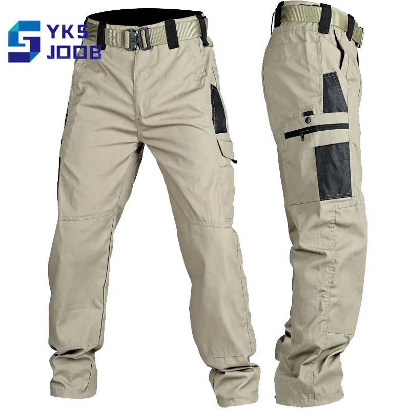 Wear-resisting Hiking Tactical Pants Men Outdoor Waterproof Multi-pocket Camping Trousers Military Combat Training Climbing Pant