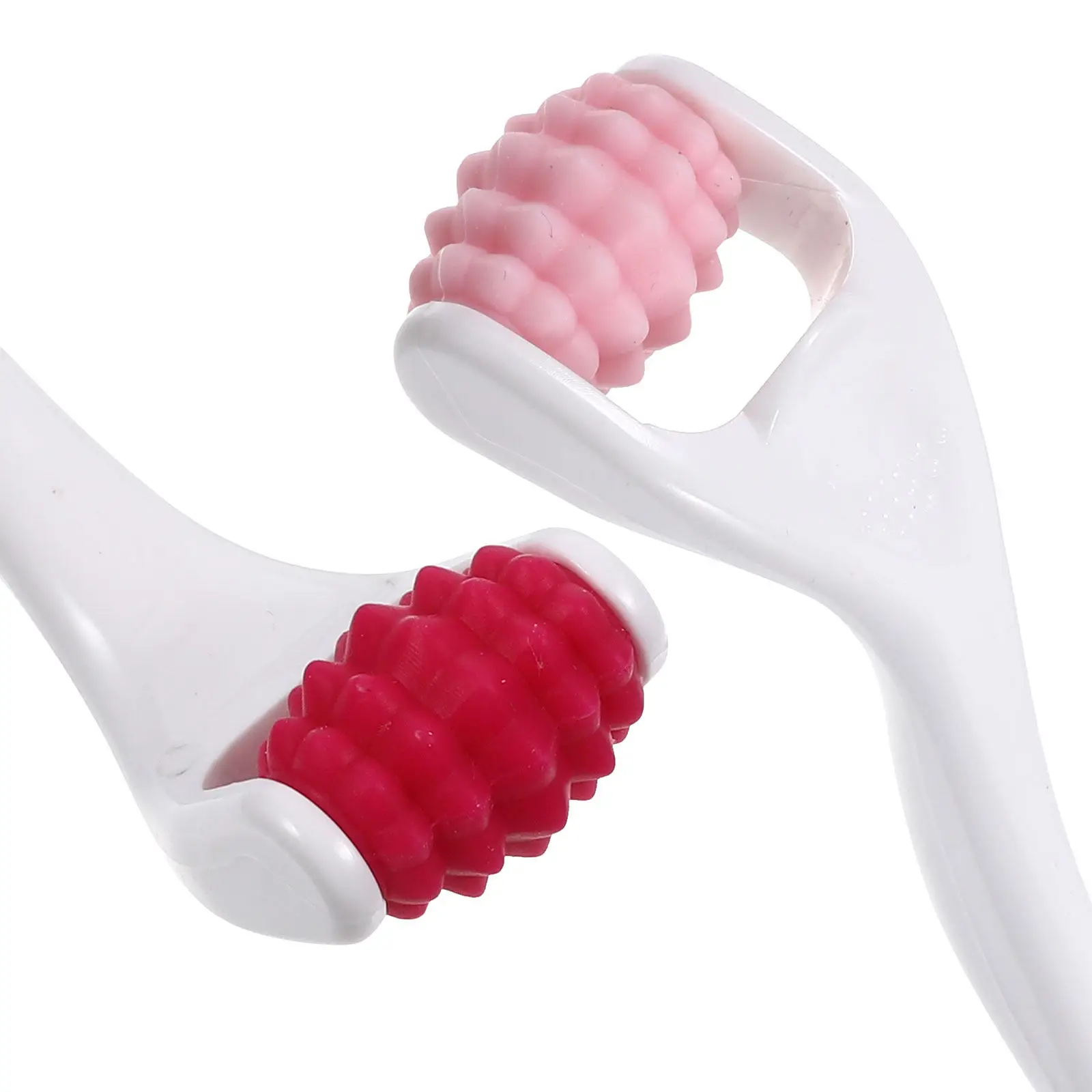 2Pcs Pink Rose Eye Roller Silicone Facial Massager Reusable Mini Beauty Tool Cream Absorption Pain Relief Travel