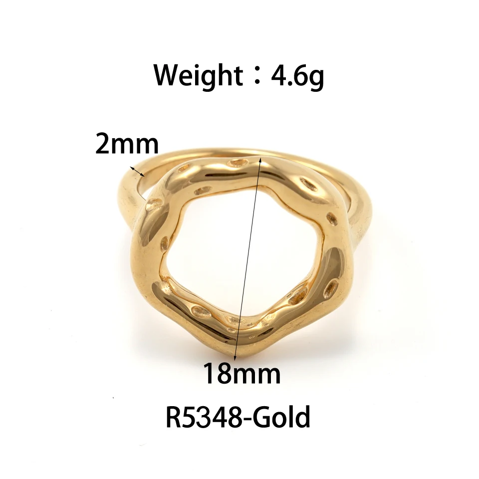 New 316L Stainless Steel Irregular Ring For Women Statement Metal Golden Finger Geometric Rings Minimalist Jewelry Bijoux Femme