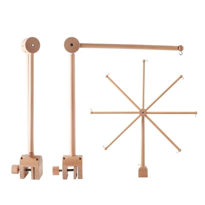 Y4QA CRIB Đồ chơi động giữ giá đỡ vòng vòng tay lắp ráp khung bằng gỗ bedbell bedbell mobile bear bé tắm