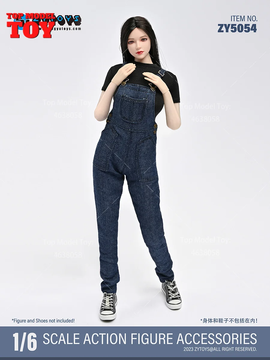 ZYTOYS ZY5054 ZY5055 1/6 Black T-shirt Jeans Camisole Pants/Denim Skirt Clothes Model For 12