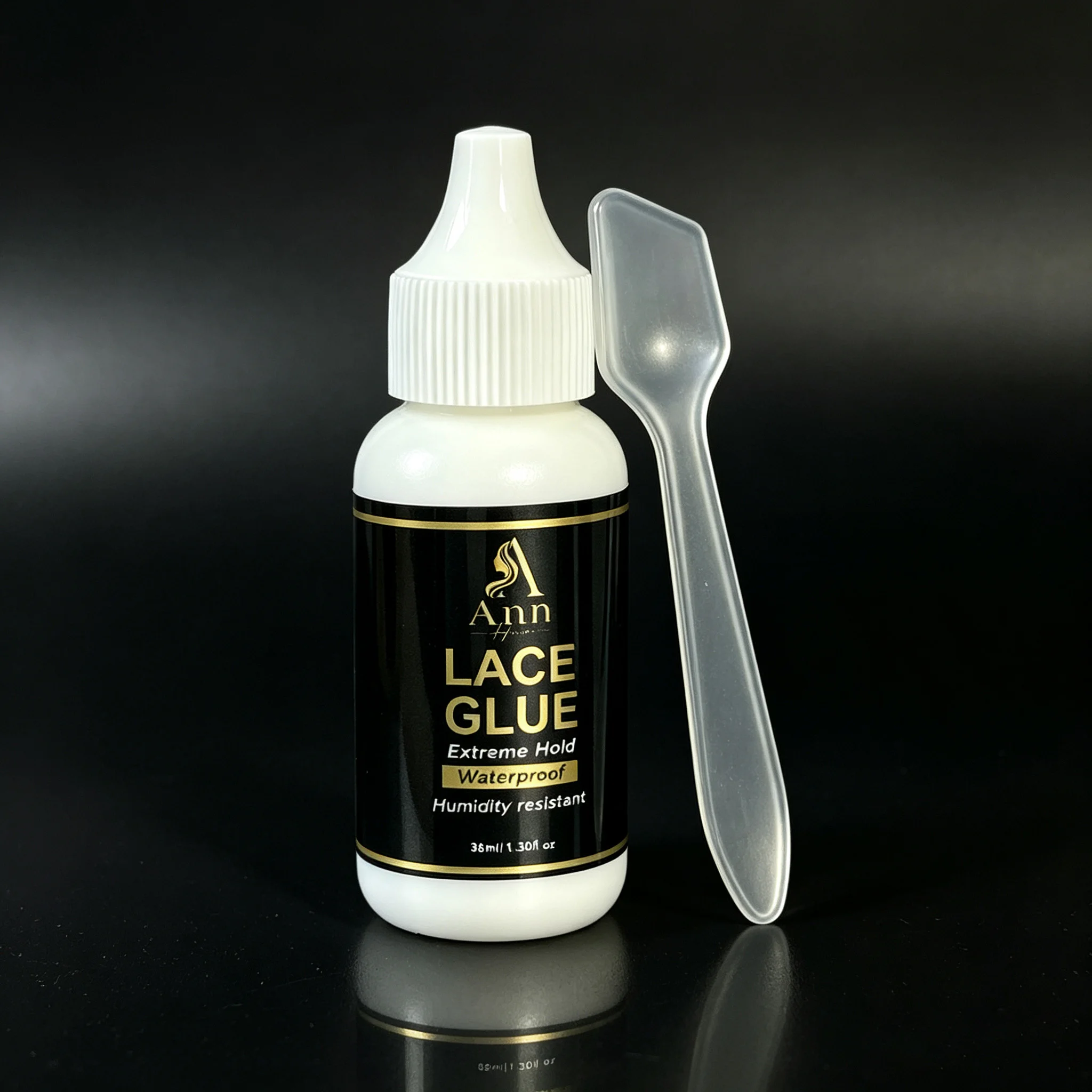 Lace Wig Glue with Plastic Applicator Spatula 38ml 1.30fl oz Waterproof Extreme Hold Humidity Resistant for Lace Front Wigs