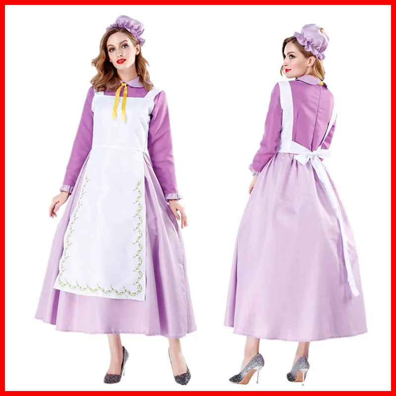 

New loween Princ Role-plang Costume Purple Servant Dr Stage Performance Women's Clothing Chinese Manufacturer