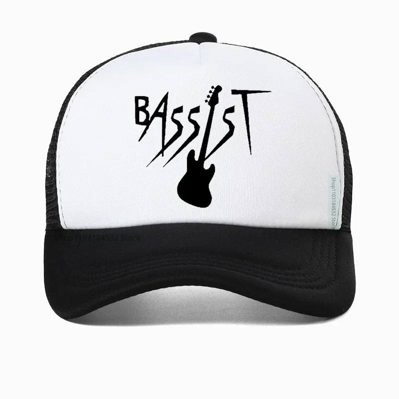 

Bassist Guitar Music Band hat Bass Guitarist Rock Baseball Cap Harajuku Print Graphic Hip Hop Y2K caps cool Mesh breathable Hats
