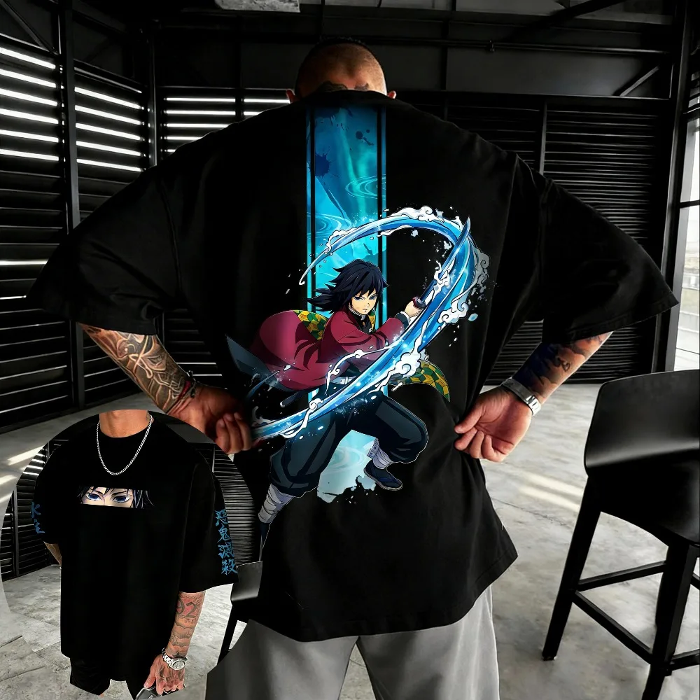 Übergroßes Unisex-T-Shirt aus reiner Baumwolle, Demon Slayer Kochou Shinobu, 2026, Sommer, neues Produkt, Anime-bedrucktes, lässiges, kurzärmeliges Oberteil – Detail 6