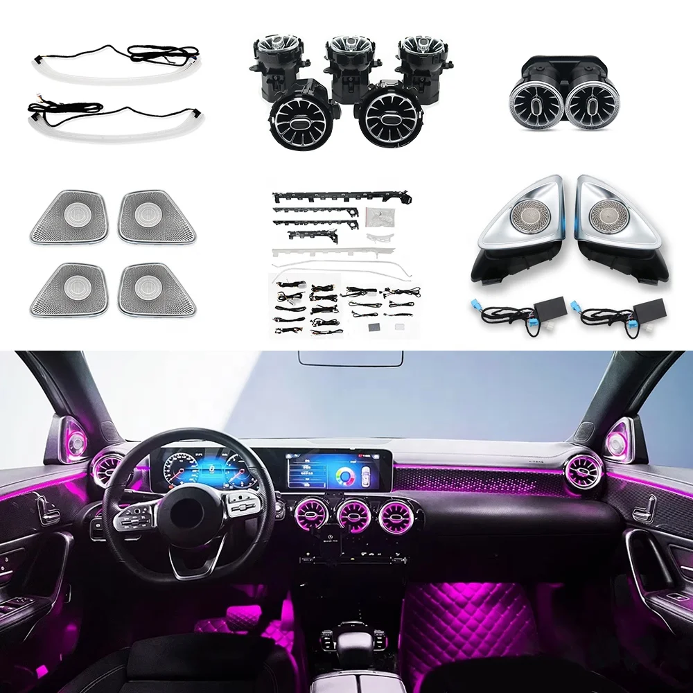 unique Multicolor 4D Rotary Tweeter New Condition Retrofit 64 Colors LED Ambient Light for  A-Class W177