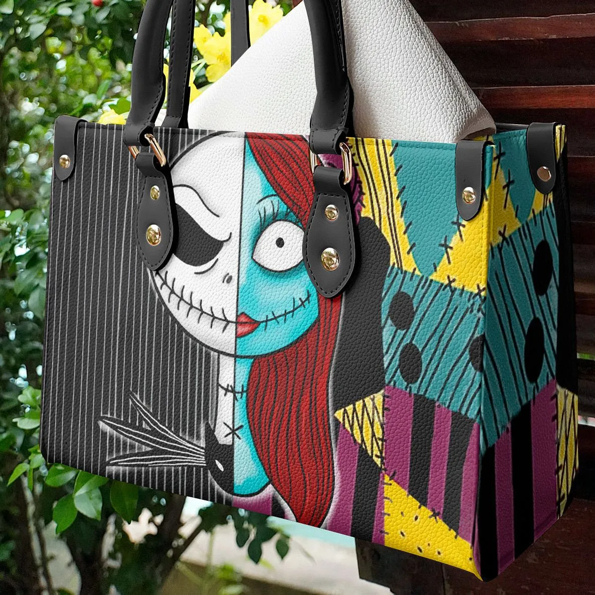 2024 Nuova borsa con stampa Nightmare Before Christmas Borse tote portatili per lo shopping da donna impermeabili in pelle PU di grande capacità