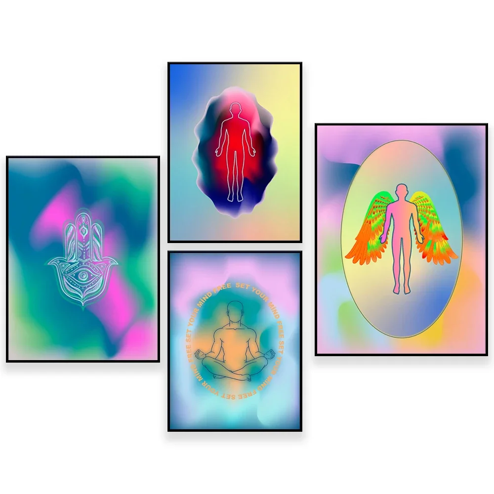 70s Gradient Poster,Aura Poster, Grainy Gradient,Retro Gradient Poster,Psychedelic Decor, Aesthetic Decor,Spiritual Art,Mindful