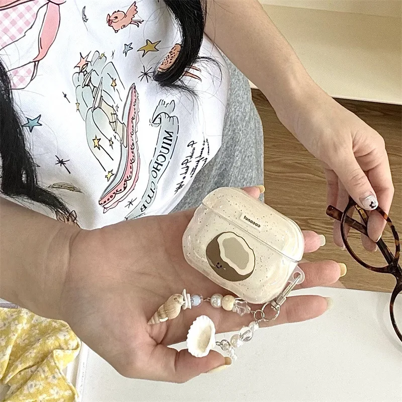Летний пляжный защитный мягкий чехол для Airpods с кристаллами и фруктами кокоса, подходит для наушников Bluetooth 4/3/2 Gen Pro2
