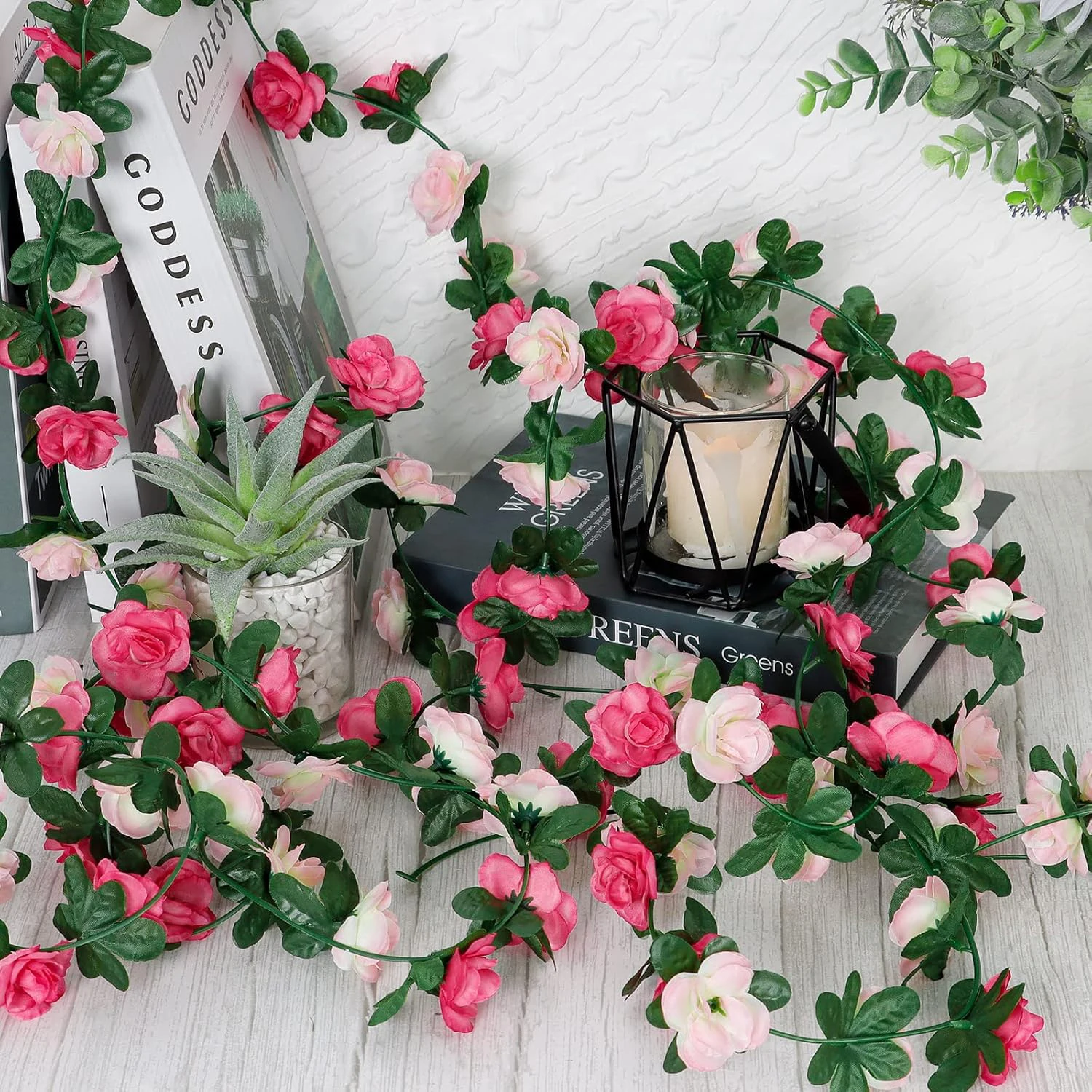 

Artificial Roses Flowers Wedding Home Room Table Decoration Autumn Garden Garden Arch Wall Christmas Rattan DIY Fake Plants Vine