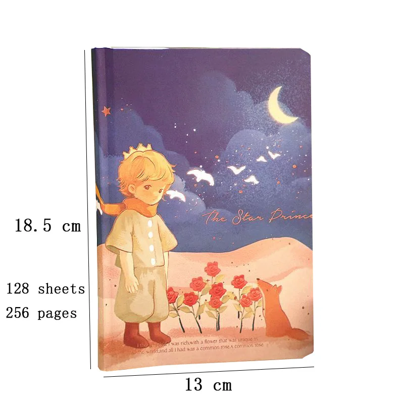 The Little Prince Series Cute Notebooks  Full Color Page Illustration Boy Diary Student Hardcover Thick Notepad