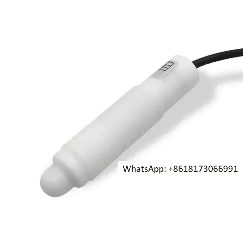 Cone shaped PTFE strong acid resistant anti hanging liquid level sensor visual setting capacitive level switch