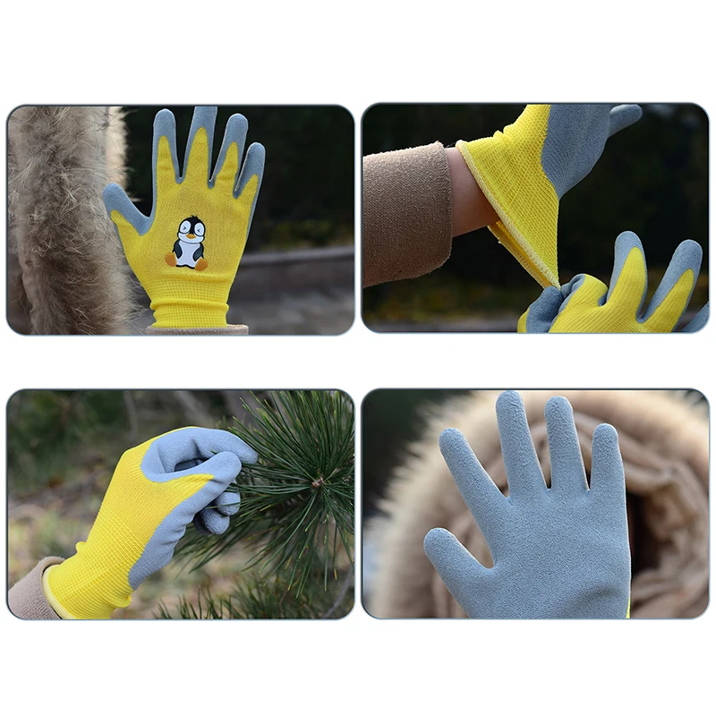 Gardening Gloves Kids Durable Waterproof Garden Work Gloves Non-Slip Children Safety Yard Work Gloves Portable Garden Supplies