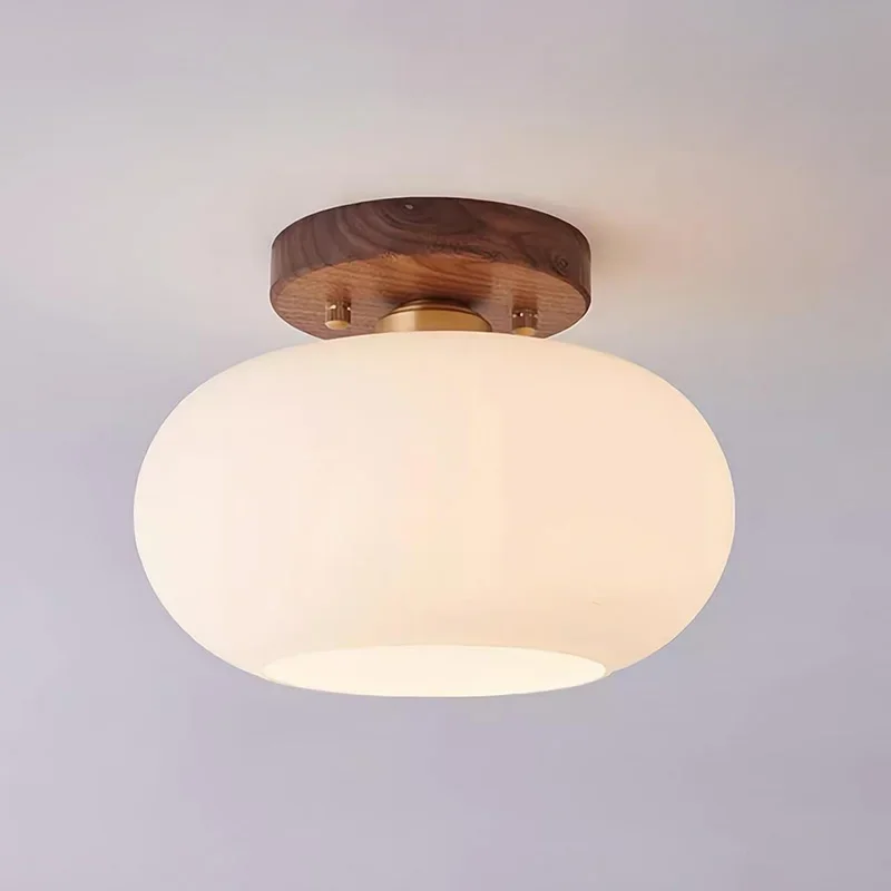

2025 Walnut Wood Ceiling Light, Wabi-sabi Modern Style, Aisle Lighting For Bedroom, Living, Corridor, Aisle Balcony, Entrance Ha