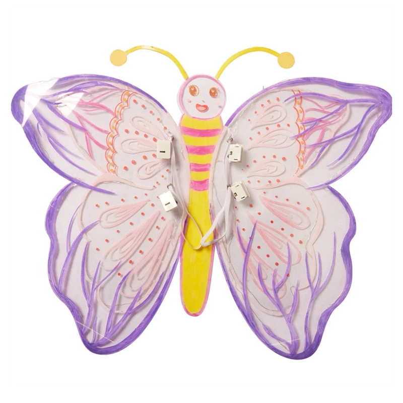 Asas borboleta para crianças, meninas, led, mágica, princesa, fantasia, com luzes corda, cosplay, dança escolar, fo d5qa