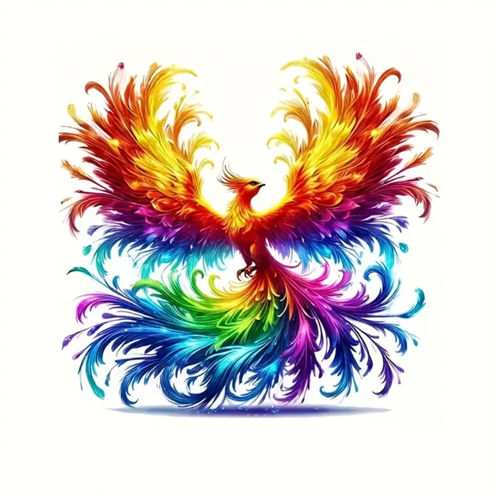 Fire Phoenix Vinyl Sticker Animal Themed Self adhesive for Cars Laptops Trucks Motorcycles Windows Walls and Smooth Surfaces