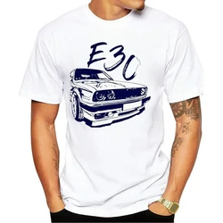 comfortable and simple suitable for sports car enthusiasts Summer men's short sleeved T-shirt BMW retro printed shirt casual